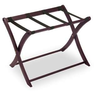 Luggage Rack with Curved Legs and Expresso Finish