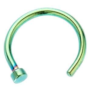    20G 3/8   Emerald Anodized Titanium Nose Hoop Ring: Jewelry