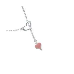  Small Long Pink Heart Heart Lariat Charm Necklace: Arts 