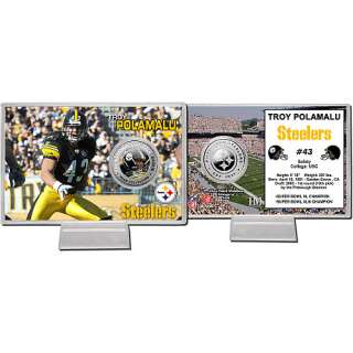 Highland Mint Pittsburgh Steelers 2010 Troy Polamalu Player Color Coin 