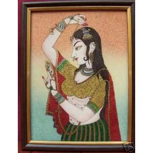  Lady Looking in to mirror, Gem Stone Art Painting 