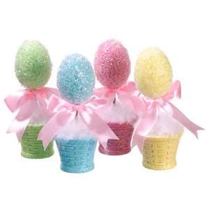   Egg Topiary in Pot (4 ea./set) Mixed (Pack of 3): Home & Kitchen