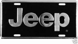 NEW JEEP Black & Silver  CHROME  License Plate Tag  