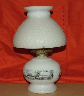 CURRIER & IVES KEROSENE LAMP EXCELLENT  