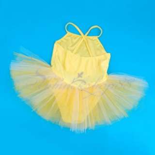 Kinder Kleid Ballett Tütü Tutu Ballettkleid 3 4 Yrs Gelb Gymnastik 