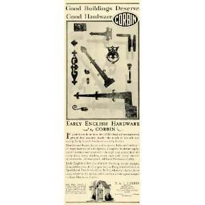   Door Early English Hardware Corbin Vintage   Original Print Ad Home