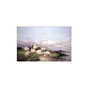  Sheep in the Water Meadows by T. Cooper 16x12 Kitchen 