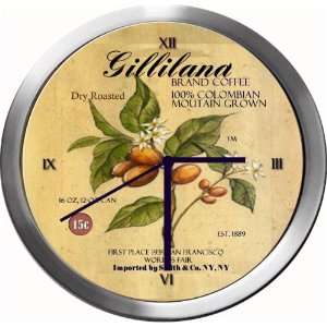  GILLILAND 14 Inch Coffee Metal Clock Quartz Movement 