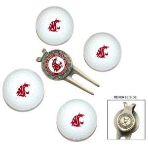 Washington State Cougars NCAA 4 Team Logo Golf Ball Divot Tool Set 