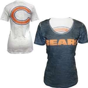   Chicago Bears Womens Sublimated Burnout T Shirt: Sports & Outdoors