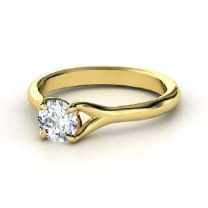  Cynthia Ring, Round Diamond 14K Yellow Gold Ring Jewelry
