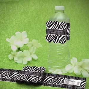  Zebra   Water Bottle Labels   Personalized Baby Shower 