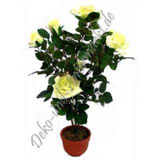 Textil Rosen Pflanze + Blumen Topf edel & schick gelb in Niedersachsen 