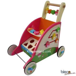 Baby Lauflernhilfe Lauflernwagen Laufwagen Holz Puppenwagen Gehfrei 