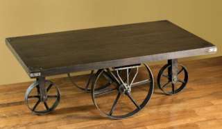 New Rustic Antique Merchandise Cart Wagon Coffee Table  