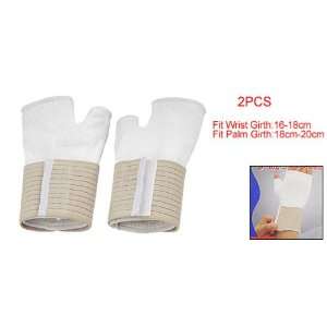   Pair White Stretchy Wrist Wrapped Palm Support: Sports & Outdoors