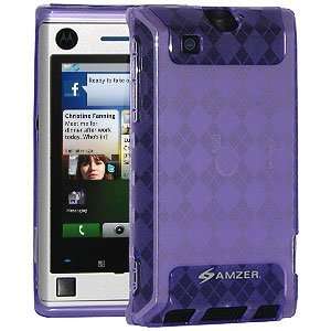   Argyle Skin Case Purple For Motorola Devour A555 Quality Material