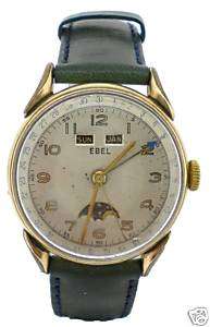Ebel Rolled Gold Vintage Watch, Moon Phase, Rare  