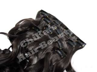 Clip IN Hair Extensions Braun #2 Gewellt Komplett Set  