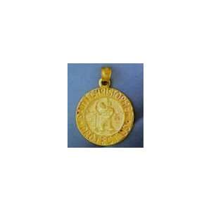  14K Gold Saint Christopher Medal Charm: Jewelry