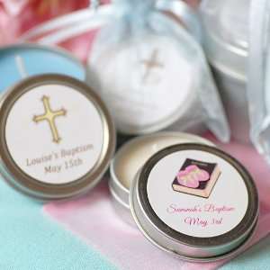  Personalized Baptism Candle Tins