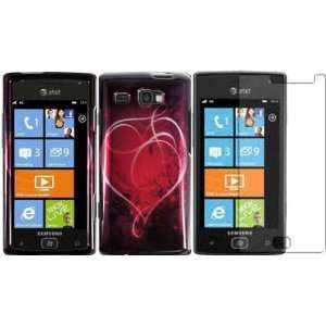 Heart On Stars Hard Case Cover+LCD Screen Protector for Samsung Focus 