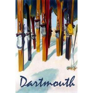 Ski Skiing Dartmouth Fashion Travel Tourism Fine Winter Sport 20 X 30 