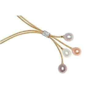 Natural Colored Fresh Water 10.00mm Multi Colored Drop Pearls, Set on 