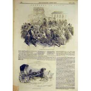  1847 Sketches Spain Queen Madrid Bull Fight Print