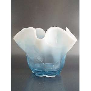  Duncan & Miller CANTERBURY Blue Opalescent Flared Vase 