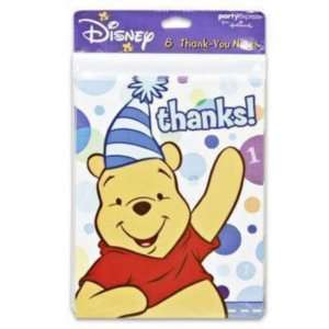  Thank You Notes 8 Piece Pooh 1st Birthday Boy Case Pack 