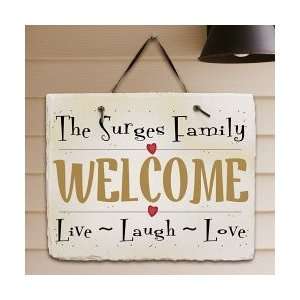   Personalized Live Laugh Love Slate Wall Hanging Plaque: Home & Kitchen