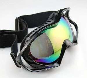 Ski Snowmobile Off Road Motorcycle ATV Goggles Black Frame Color Lens 