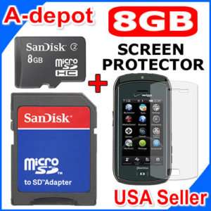 8GB MicroSD Card + Protector For Pantech Crux CDM 8999  