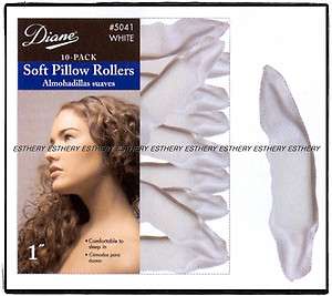 DIANE SATIN PILLOW SOFT COMFORTABLE 1 HAIR ROLLERS 10 PACK 5041 WHITE