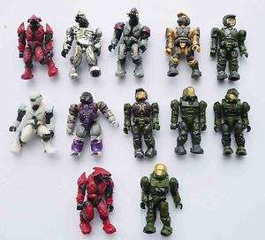 RARE LOT OF 12 HALO WARS Mega Bloks arbiter AND OTHER ACTION FIGURES 