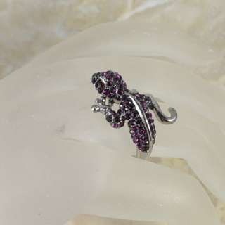 Wholesale Lot 6pc Vintage Lizard Cocktail Crystal Ring  