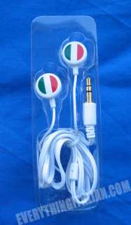 Italian Flag In Ear Earphones, Headphones  