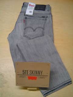 LEVIS 511 MENS SKINNY FIT ZIP FLY JEANS CHALKED GREY  