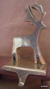 Heavy Brass Reindeer Stocking Hanger Holder Vintage? India  