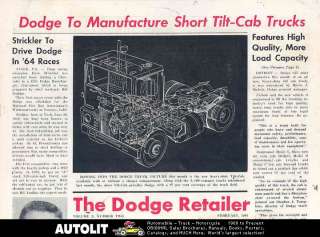 Feb 1964 Dodge Factory Magazine Ram Charger Drag Race  