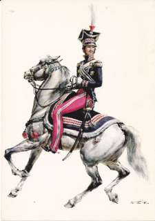 1807 POLISH GENERAL MAN ON HORSE CIRCA 1970 POSTCARD   ARTIST SIGNED W 