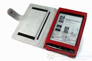 Rot Red Leder Tasche Case Cover Etui Schutz hülle für Sony PRS T1 