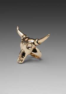 WILDFOX COUTURE Bull Head Ring in Gold  
