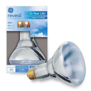 GE Reveal 65 Watt BR30 Indoor Halogen Flood Light Bulb 65BR30/H/RVL TP 