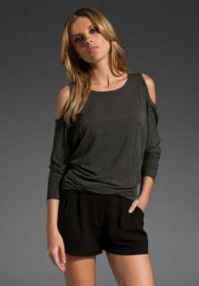 BAILEY 44 Half Time Cold Shoulder Top in Charcoal  