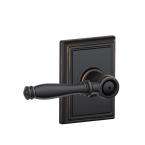 Schlage Addison Collection Birmingham Aged Bronze Bed and Bath Lever