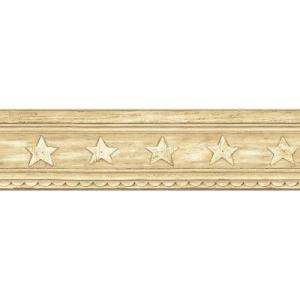 The Wallpaper Company 5.13 in x 15 ft Beige Star Crown Molding Border 