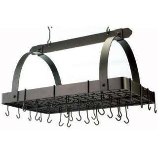 Old Dutch Oiled Bronze Rectangular Pot Rack with grid and 24 Hooks 