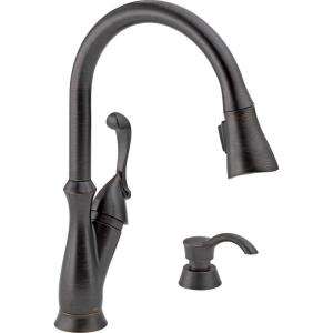  Single Handle Pull Down Sprayer Kitchen Faucet in Venetian Bronze 